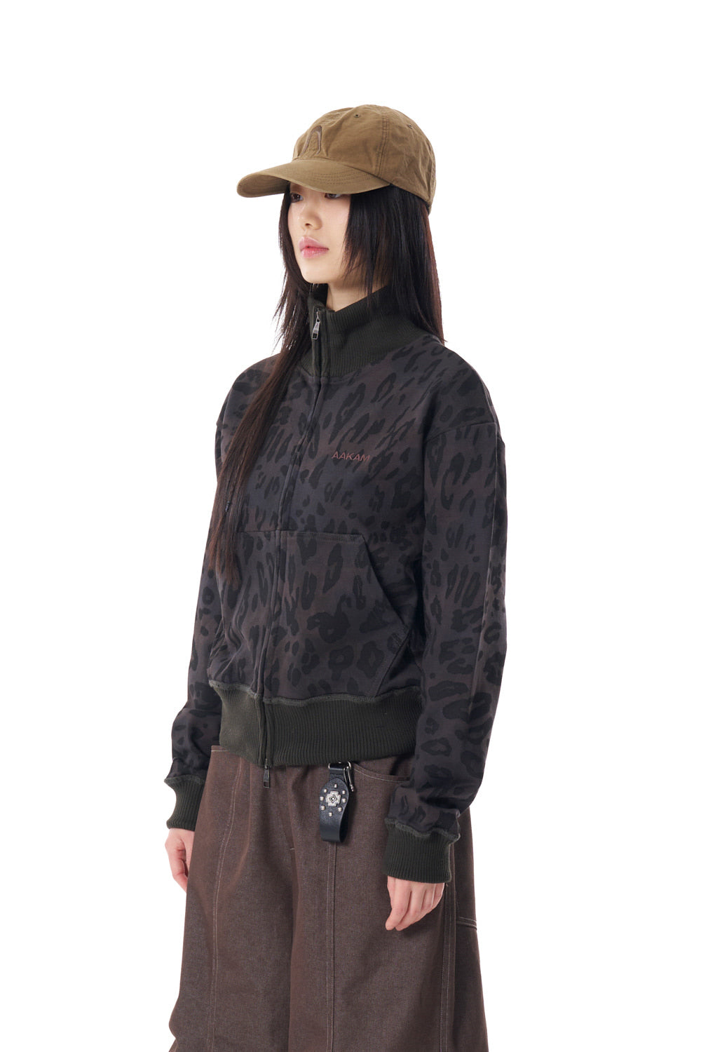 Leopard Logo Track Jacket (Black)