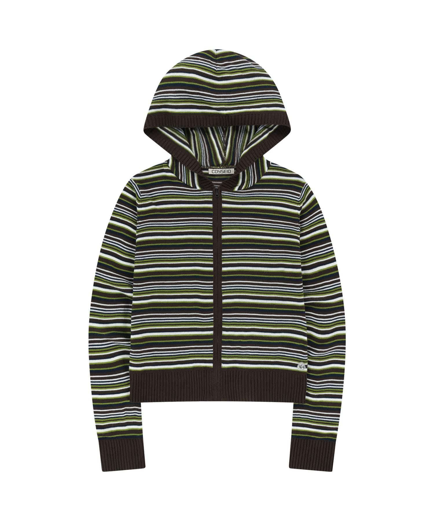 SOFT KNIT ZIP-UP STRIPE